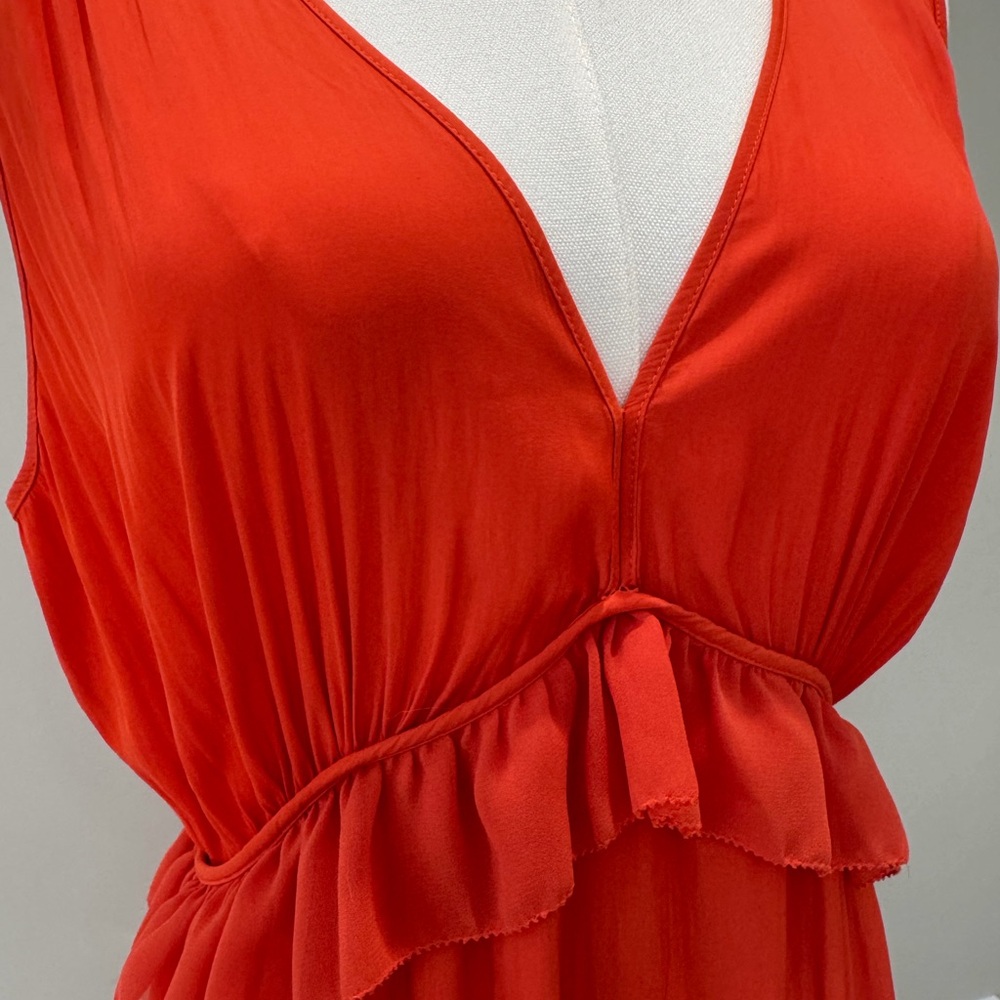 Chic Scarlet Ruffle Mini Dress - Picture 2 of 4